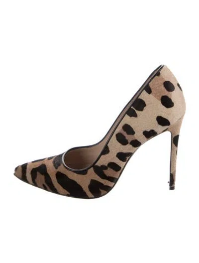 Pre-owned Barbara Bui Ponyhair Animal Print Pumps In Neutrals