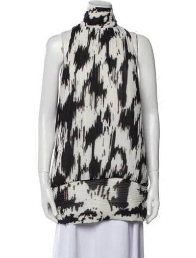 Pre-owned Barbara Bui Printed Turtleneck Tunic In Neutral