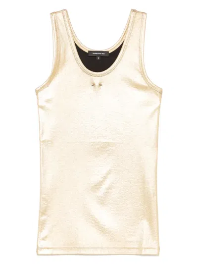 Barbara Bui Ribbed Jersey Tank Top In Gold
