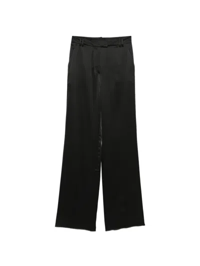 Barbara Bui Satin-finish Silk Trousers In Black