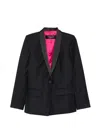 Barbara Bui Satin-lapel Blazer In Blue