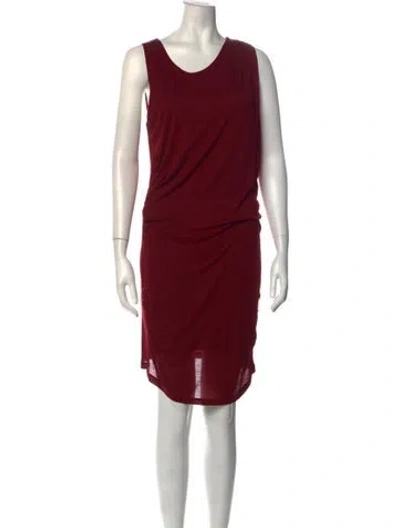 Pre-owned Barbara Bui Scoop Neck Midi Length Dress In Burgundy