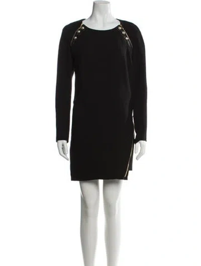 Pre-owned Barbara Bui Scoop Neck Mini Dress In Black