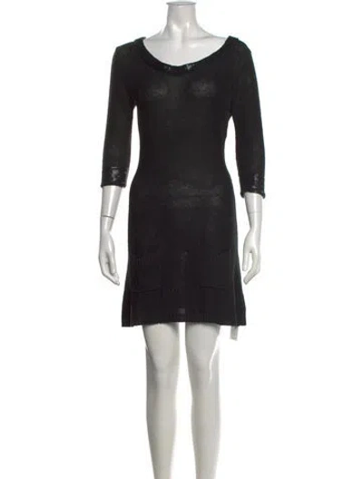 Pre-owned Barbara Bui Scoop Neck Mini Dress In Black
