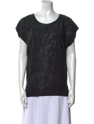 Pre-owned Barbara Bui Scoop Neck Short Sleeve T-shirt In Black