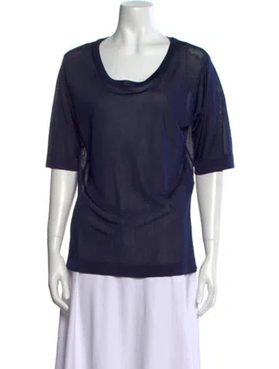 Pre-owned Barbara Bui Scoop Neck Short Sleeve T-shirt In Blue