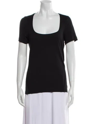 Pre-owned Barbara Bui Scoop Neck Short Sleeve T-shirt W/ Tags In Black