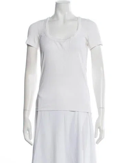 Pre-owned Barbara Bui Scoop Neck Short Sleeve T-shirt In White