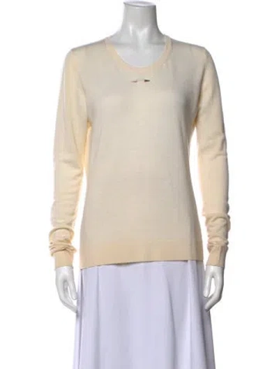 Pre-owned Barbara Bui Silk Crew Neck Top In Neutrals