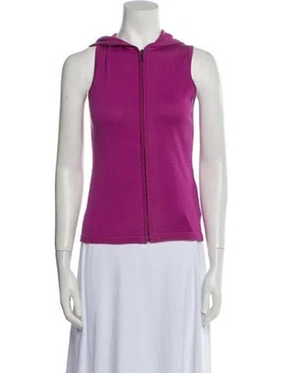 Pre-owned Barbara Bui Silk Crew Neck Top In Purple