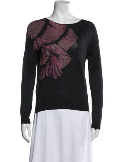 Pre-owned Barbara Bui Silk Graphic Print Top In Multi