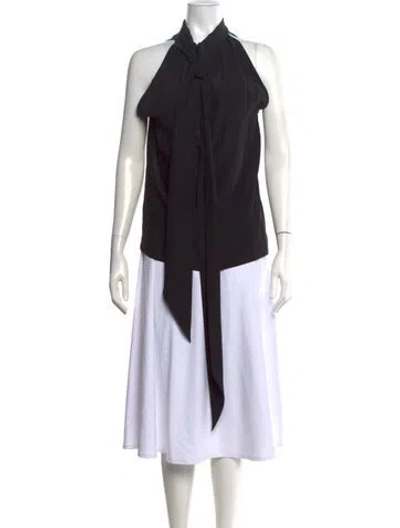 Pre-owned Barbara Bui Silk Halterneck Top In Black