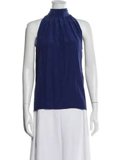 Pre-owned Barbara Bui Silk Halterneck Top In Blue