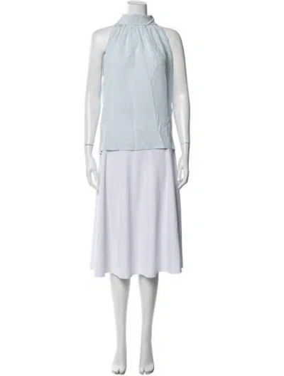 Pre-owned Barbara Bui Silk Halterneck Top In Blue