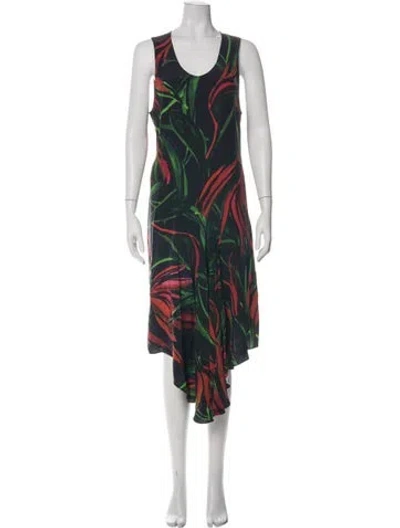 Pre-owned Barbara Bui Silk Knee-length Dress In Blue