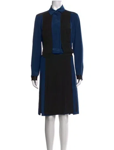 Pre-owned Barbara Bui Silk Knee-length Dress In Blue