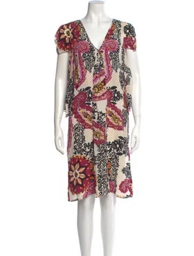 Pre-owned Barbara Bui Silk Knee-length Dress In White
