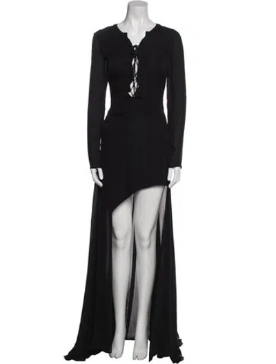 Pre-owned Barbara Bui Silk Long Dress In Black