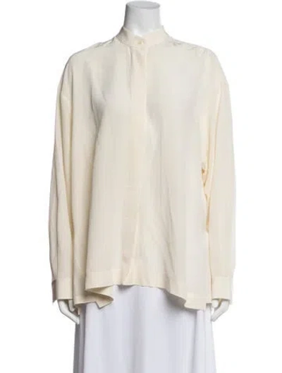 Pre-owned Barbara Bui Silk Long Sleeve Top In Neutrals