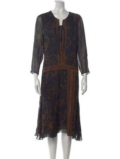 Pre-owned Barbara Bui Silk Midi Length Dress In Black