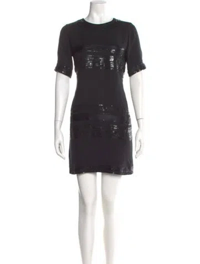 Pre-owned Barbara Bui Silk Mini Dress In Black