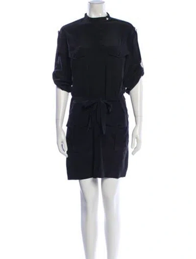 Pre-owned Barbara Bui Silk Mini Dress In Black