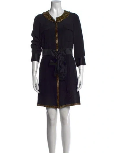 Pre-owned Barbara Bui Silk Mini Dress In Black