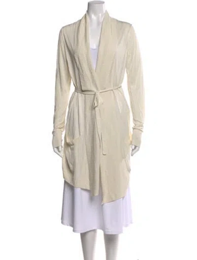 Pre-owned Barbara Bui Silk Open Front Sweater In Neutral