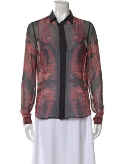Pre-owned Barbara Bui Silk Paisley Print Blouse In Multi
