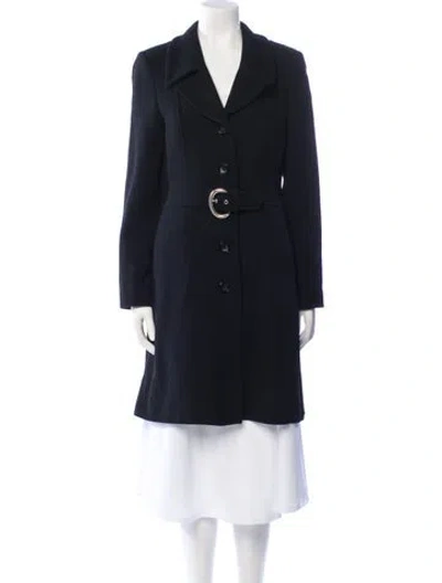 Pre-owned Barbara Bui Silk Peacoat In Black