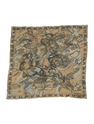 Pre-owned Barbara Bui Silk Printed Scarf In Yellow