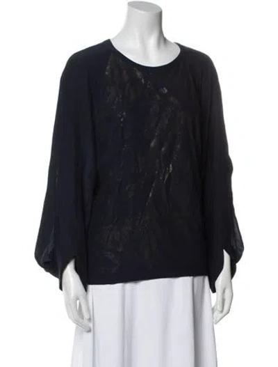 Pre-owned Barbara Bui Silk Scoop Neck Blouse In Black