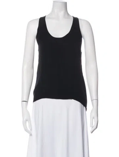 Pre-owned Barbara Bui Silk Scoop Neck Top In Black