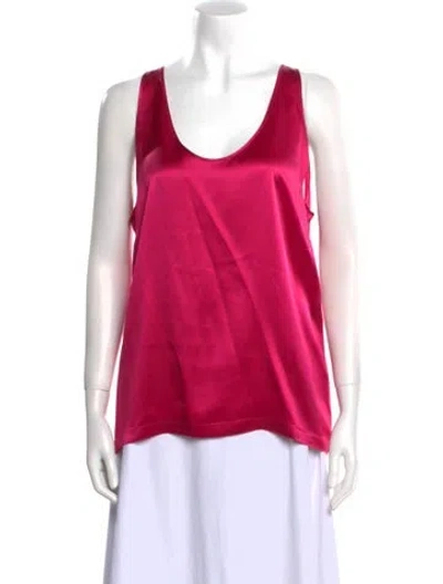 Pre-owned Barbara Bui Silk Scoop Neck Top In Purple