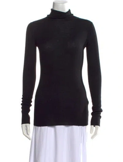 Pre-owned Barbara Bui Silk Turtleneck Sweater In Black