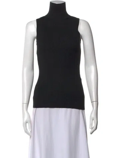 Pre-owned Barbara Bui Silk Turtleneck Sweater In Black
