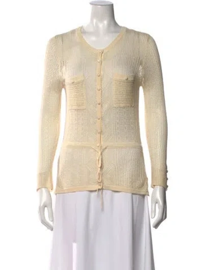 Pre-owned Barbara Bui Silk V-neck Sweater In Neutral