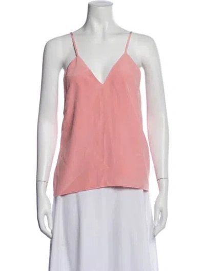 Pre-owned Barbara Bui Silk V-neck Top In Pink