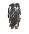 Barbara Bui Silver Metallic Satin Dress In Metallic