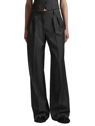Barbara Bui Single Button Pantsuit In Medium Grey In Black