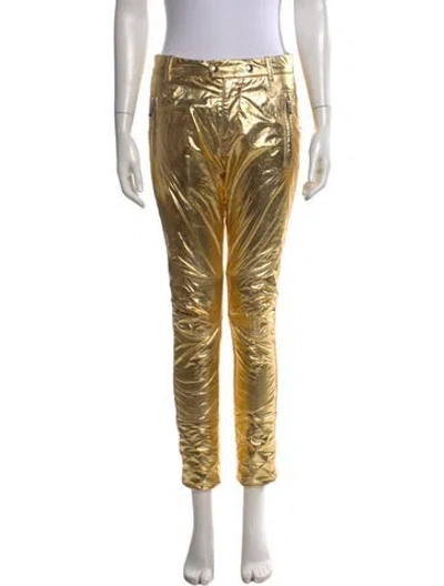 Pre-owned Barbara Bui Skinny Leg Pants In Gold