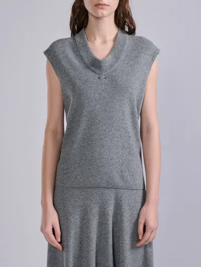 Barbara Bui Sleeveless Knit Tank Top In Gray