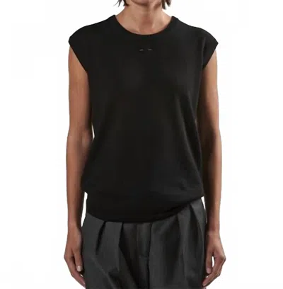 Barbara Bui Sleeveless Merino Crew Neck Sweater In Black