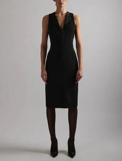 Barbara Bui Sleeveless Smoking Dress In Black
