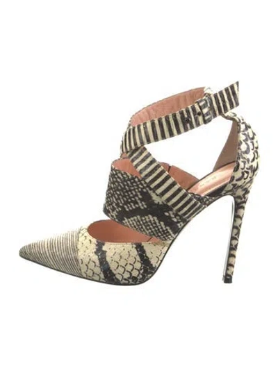 Pre-owned Barbara Bui Snakeskin Animal Print Pumps In Neutral