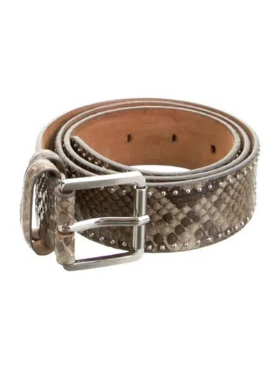 Pre-owned Barbara Bui Snakeskin Waist Belt In Neutrals
