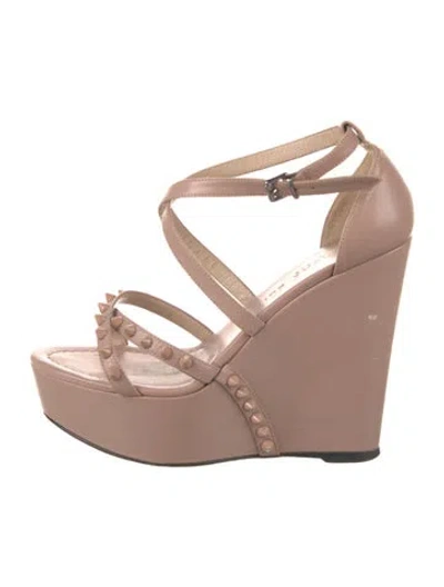 Pre-owned Barbara Bui Spike Accents Leather Sandals In Pink
