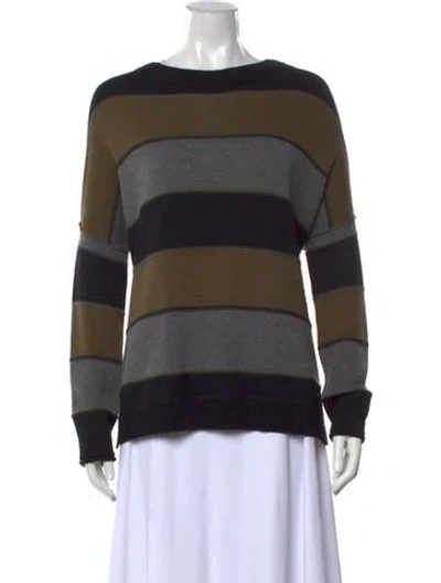 Pre-owned Barbara Bui Striped Crew Neck Sweater In Blue