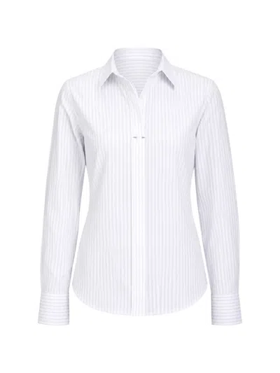 Barbara Bui Striped Long-sleeve Shirt In White