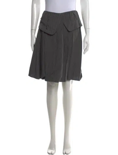 Pre-owned Barbara Bui Striped Midi Length Skirt In Green